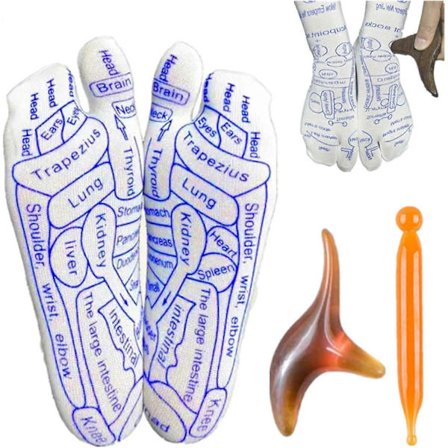 Vyöhyketerapiasukat, vyöhyketerapiasukat hierontavälineellä, jalkojen vyöhyketerapiasukat painepistesukat jalkahierontaan (miehille, 1 pari)_Edulliset