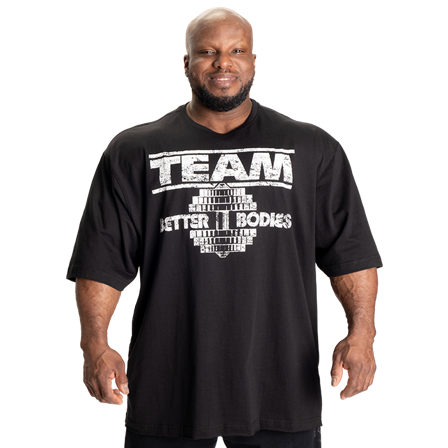 Better Bodies Team Pump Cover Iron Tee, Black