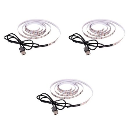 stk LED Vekstlys, USB Fullspektrum Vekstlys, Vekstlysstripe 3 stk 2 meter lang