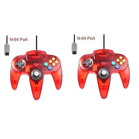 2-pack Klassisk Trådbunden N64-kontroll Retrospel 64-bitars Spelkontroll Joystick Ersättningskontroll