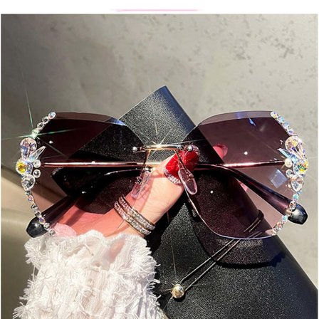 #Lila, Solglasögon Vintage Ramlösa Rhinestone Solglasögon Kvinnor Lyx#