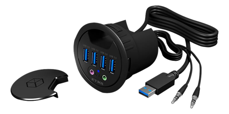 ICY BOX IB-HUB1403A - hub - 4 porter