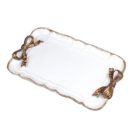 Dekorativt brett Vintage Design Resin Tray Display (Hvit)
