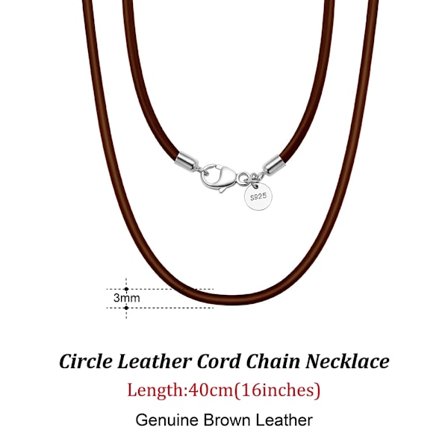Ægte italiensk 2 mm brun lædersnor kædehalskæde til kvinder og mænd med 925 sterlingsølv lås trendy smykker SC62