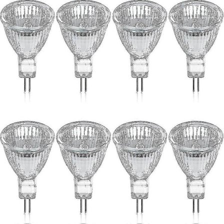 Pakke med 8 Halogenpærer Gu5.3 Mr16 35w 12v Dimbar - Varmhvit 2800k, 400 Lumen, Glassbeskyttelse Boris