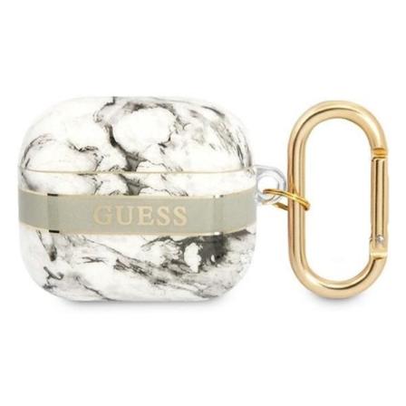 Guess Airpods 3 Skal Marble Strap Collection - Harmaa