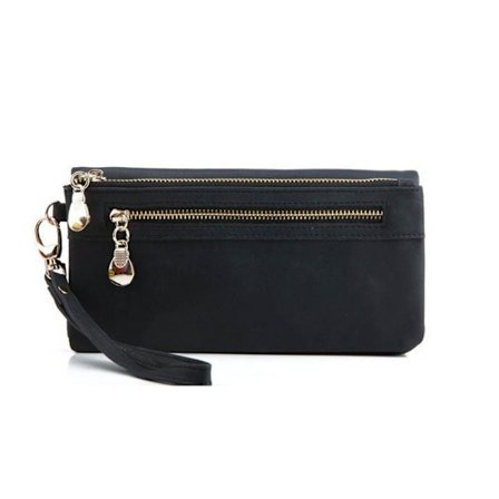 Pung stilfuld sort med guld lynlås