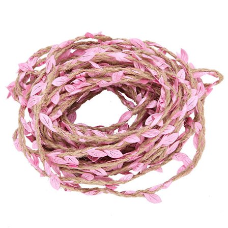 10 meter kunstig blad bånd flettet guirlande vævning hamp reb buket DIY tilbehørPink