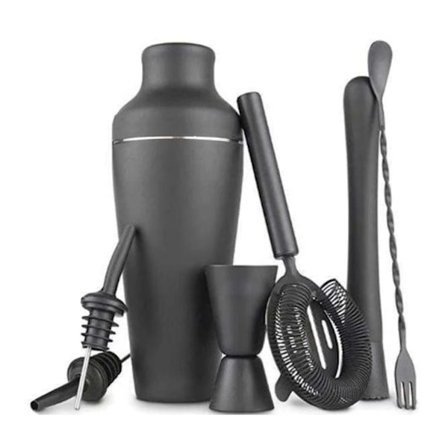 Cocktail Shaker Set - Matt Svart - Rostfritt Stål Svart Svart