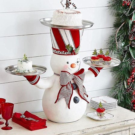 Snømann Godteriholder Skrivebordsdekor Jul Plate