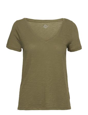 Vintage Cotton V-Neck Tee Green J.Crew