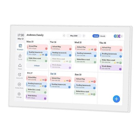 10,1-tommers Smart Familieplanlegger Digital Kalender 1920 X 1080 IPS Berøringsskjerm HD-skjerm for Familieplaner EU-plugg