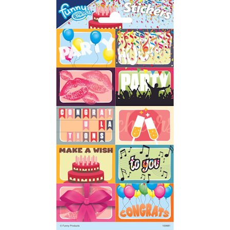 Fødselsdag 10 stk 3-D klistermærker klistermærke party