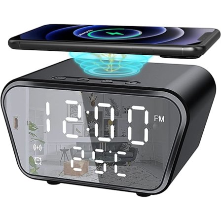 Digital väckarklocka med trådlös laddning för sovrum Smart Desk