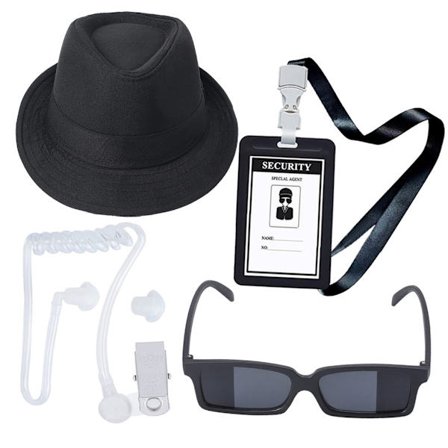 Secret Service Outfit Sikkerhedsvagt Kostume Tilbehør Ørestykke Slips