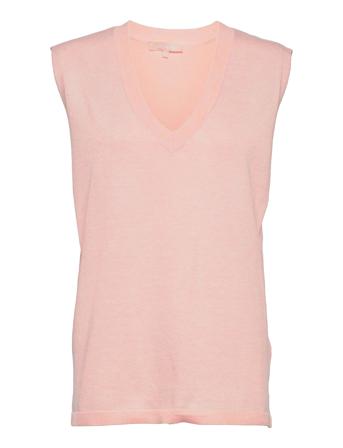Srmarla V-Neck Loose Fit Knit Vest Pink Soft Rebels