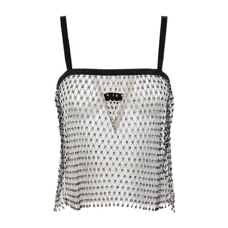 Rotate Birger Christensen Ditiia Crystal NET Crop TOP Sort, Dame