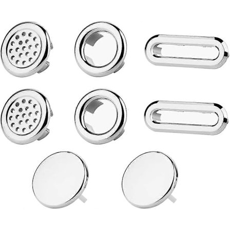 Stykker Mesh Vask Overløbsring, Vask Overløbsring Rundt Hul Vaskekant til Badeværelse Køkken Vask Afløbsprop Dæksel