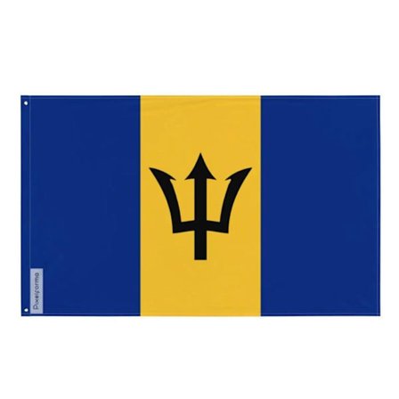 Lippu - Barbados - 96 x 144 cm - Polyester - Etu/tausta - Rautaköydet