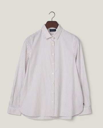 Lexington Classic Fit oxford stribet skjorte, offwhite/beige