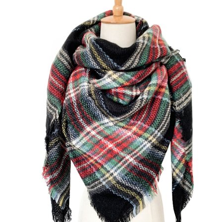 Dame Høst Vinter Skjerf Klassisk Dusk Rutete Skjerf Varmt Mykt Stort Teppe Sjal Halsduk