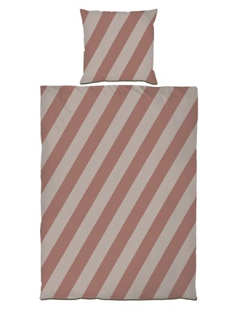 Mette Ditmer Diagonal Bed Set - Red - 140X220;60X63CM