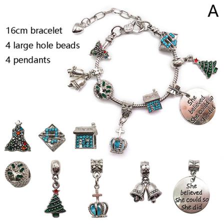 1set Julberlockshänge Diy-armband Xmas Smycketillverkning K