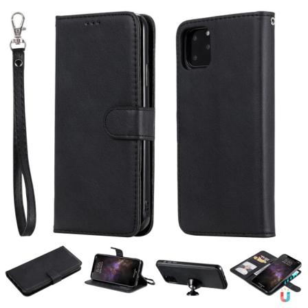 Iphone 11 Pro Max - Plånboksfodral / Magnet Skal - Svart Black Svart