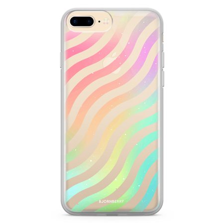 Bjornberry Skal Hybrid iPhone 7 Plus - Vågig Regnbåge