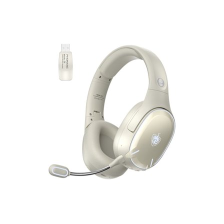 Trådlöst Bluetooth-headset med dubbla chip, Bluetooth 5.3, brusreducerande mikrofon, LED-ljus för PC/PS4/PS5/TV/Switch YEMAESRE