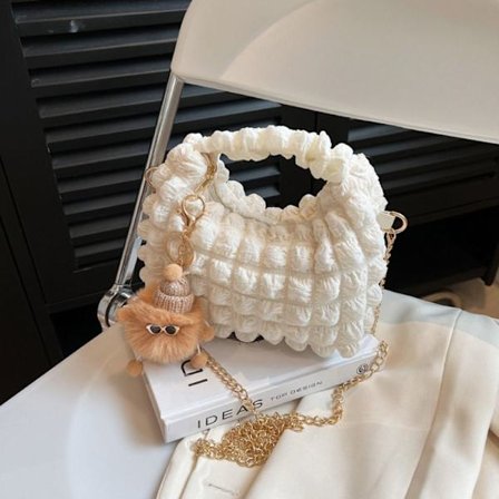 Puffy Handväska Tygväska VIT