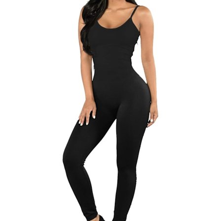 2025 Siste Modell Dame Bodysuit Romper Jumpsuits Ett Stykke Kropp Hel Dress Stropp Tank med Lange Bukser Leggings Bodycon Sexy Stram
