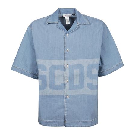 Gcds Shirt Ss22M340201 Blå, Herre Skjorter