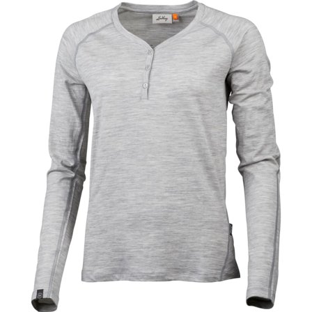 Lundhags Gimmer Merino Light Women's Henley Women long-sleeved sweaters Grey XS