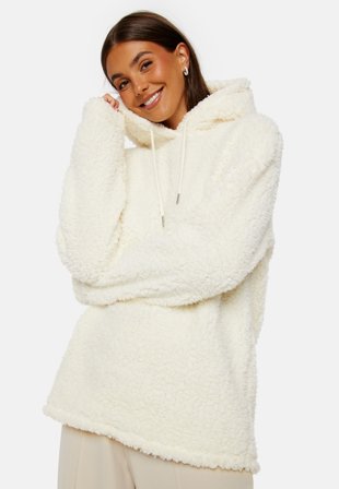 BUBBLEROOM Una fluffy teddy hoodie Cream Klær