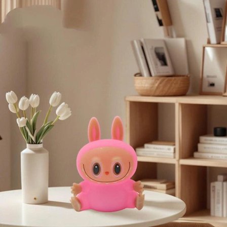 Colorful Monster Lamp with Touch Control - Night Light, USB Rechargeable, 7-Color Changing Warm - Easy Bedroom Timer Gift for Kids