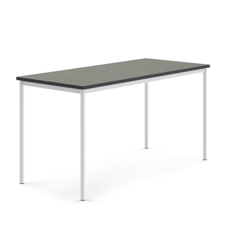 Tisch SONITUS, 1800x800x900 mm, Linoleum dunkelgrau, weiß
