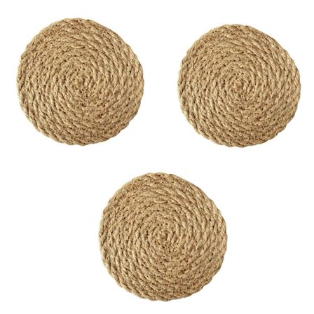 3st Linne Halm Runda Hem Matbord Isolering Pad Underlägg