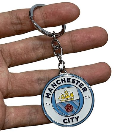 Gos- Fodboldhold emblem farvet legering nøglering Manchester City
