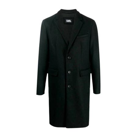 Karl Lagerfeld, Single-Breasted Coats Zwart, Heren, Maat:L,Polyamide