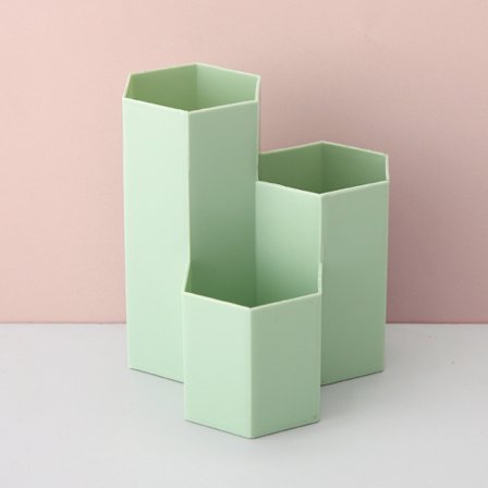 Grønn multifunksjonell sekskantet kreativ pott for oppbevaring av sminke b