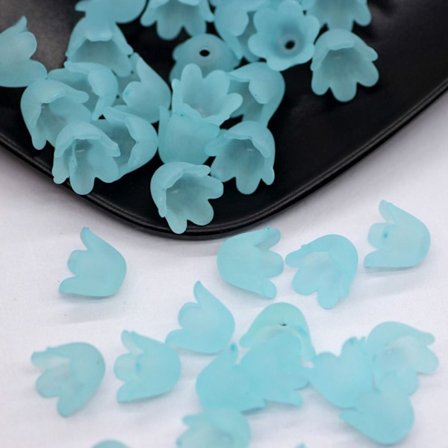 200st Imitation Pearls Star Heart Beads FROSTAD LACK BLUE