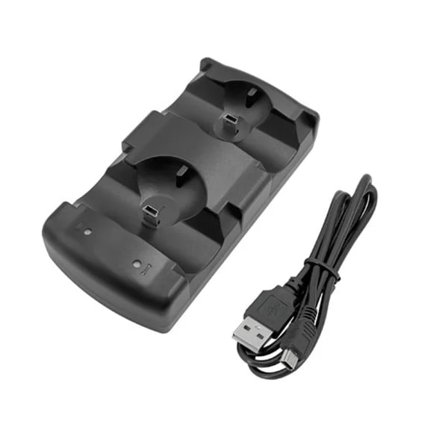 Charging Station for Playstation 3 Controllers, 2-in-1 Charger Dock with LED Indicator, Compatible with Playstation PS3/MOVE Controllers