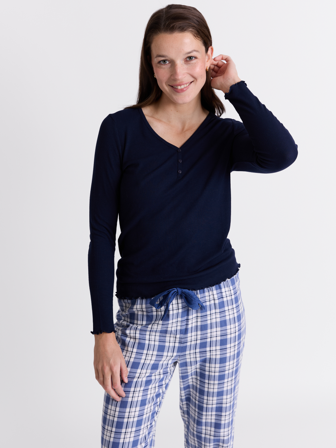 MATCH - Christine topp - Va Vite - Str. S - Dame - Gensere & Cardigans - Blå - 63% polyester - resirkulert, 33% viskose og 4% elastan