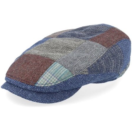 Lierys - Blå flatcap Keps - Driver Patchwork Patchwork Flat Cap @ Hatstore