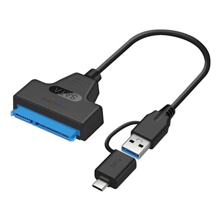 SATA 22-nastainen 2,5 tuuman naaras USB 3.0 & Type-C uros USB-C USB 3.0 SATA-sovitin kiintolevylle SSD-sovitinkaapeli Macbookille ja kannettavalle 