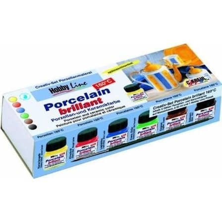 Posliinitusmaali - KREUL - Kiiltävä posliini - 6 värin setti
