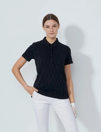 Daily Sports Graphic Jaquard Ss Poloshirt - Black - S