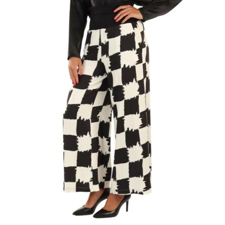 Manila Grace, Wide Trousers Zwart, Dames, Maat:XL