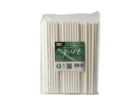 PAPSTAR Sugrör papper 6mmx20cm vit 100/fp - Lyreco - Kök och servering - Engångsartiklar - Sugrör och Tandpetare